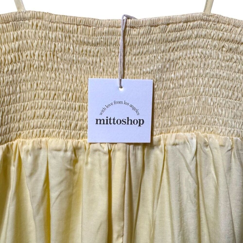 Mittoshop Yellow Ruched Spaghetti Strap Mini Dress | Smocked Back | NWT - Picture 12 of 14